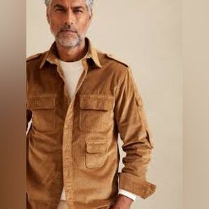 Banana Republic Men's Brown Corduroy Heritage Explorer Military Shirt Jacket